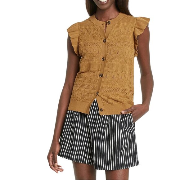 Who What Wear Ruffle Sleeve Cardigan Size Small - Picture 1 of 16